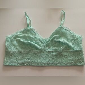 Lily of France Pretty Seafoam Green Lace Bralette Size X-Large